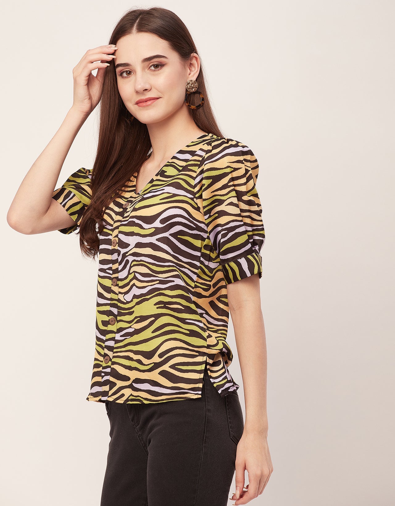 Printed Short Sleeve Top
