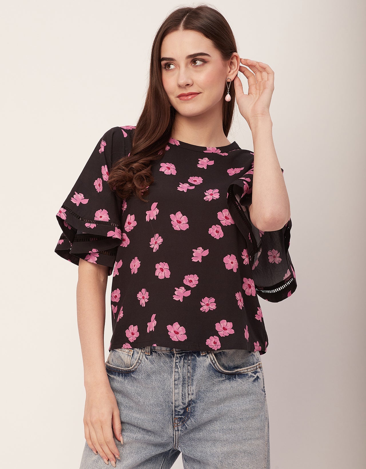 Printed Short Sleeve Top