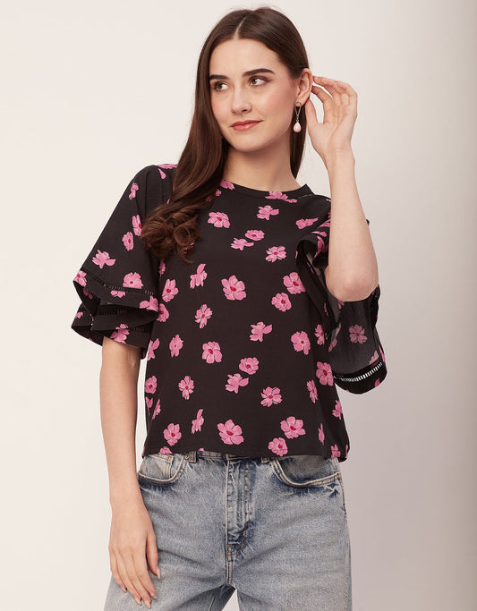 Printed Short Sleeve Top