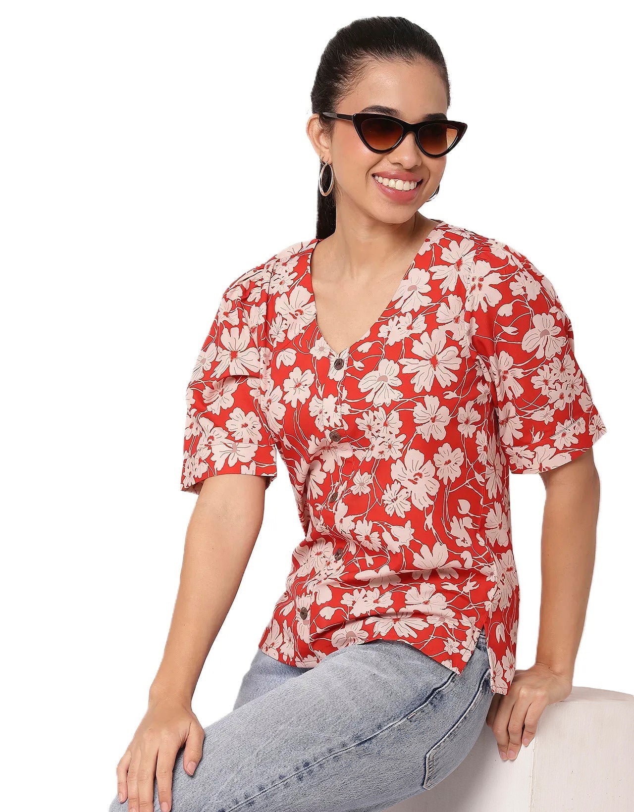 Printed Short Sleeve Top