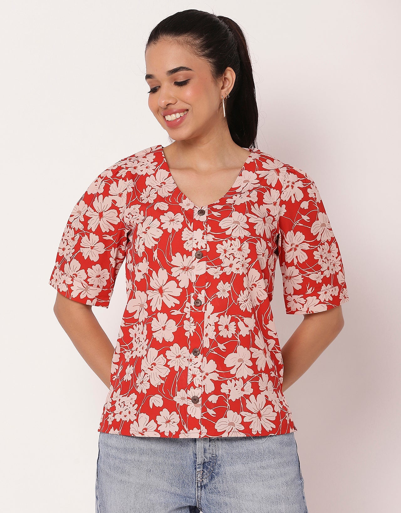 Printed Short Sleeve Top
