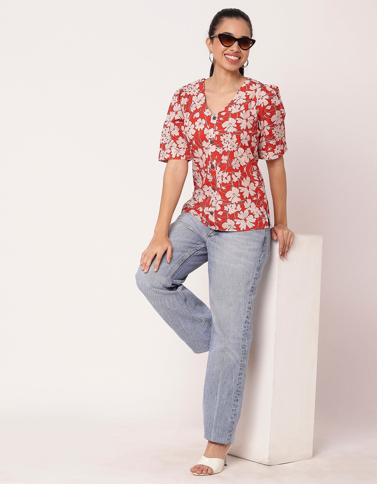 Printed Short Sleeve Top