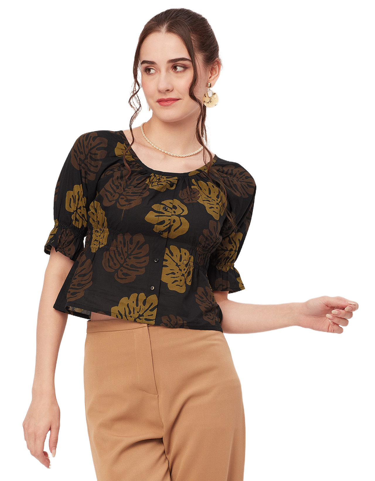 Cinched Waist Retro Top