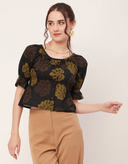 Cinched Waist Retro Top