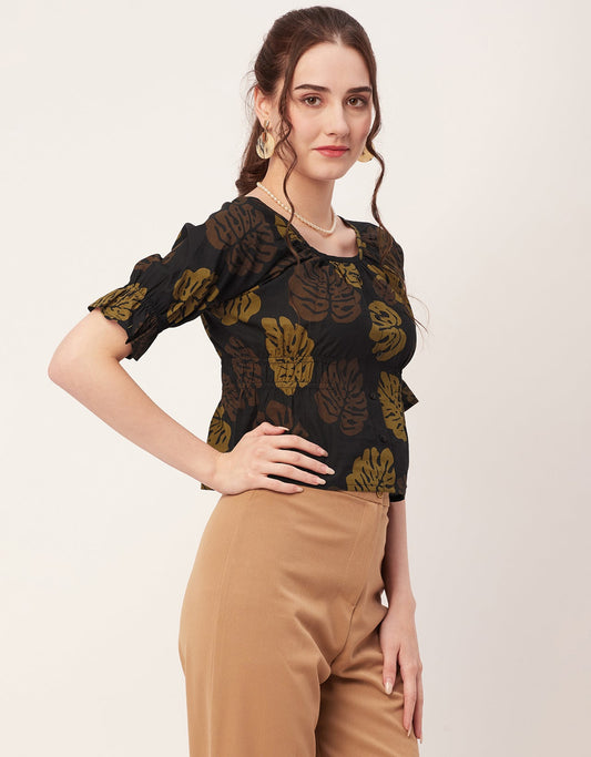 Cinched Waist Retro Top