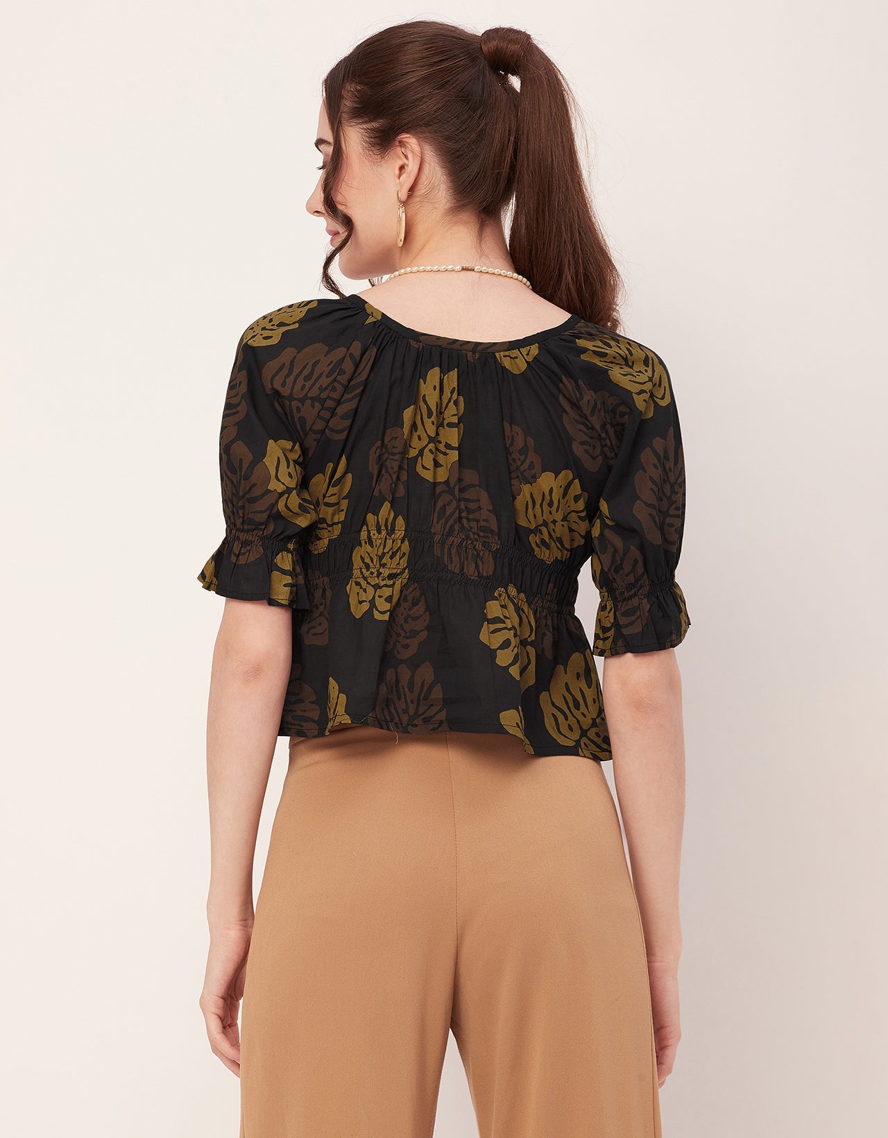 Cinched Waist Retro Top