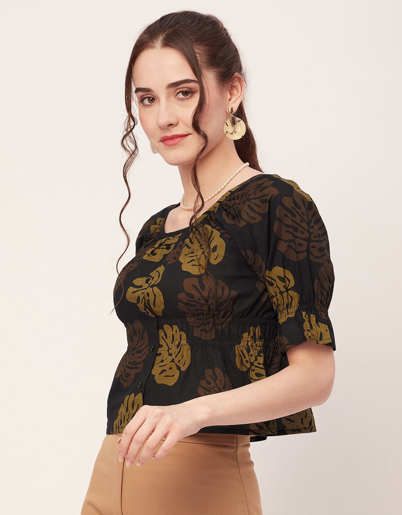 Cinched Waist Retro Top