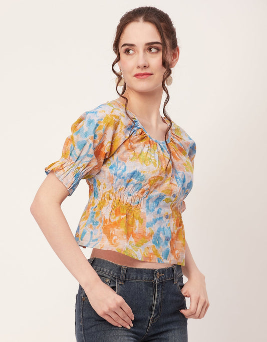 Cinched Waist Retro Top