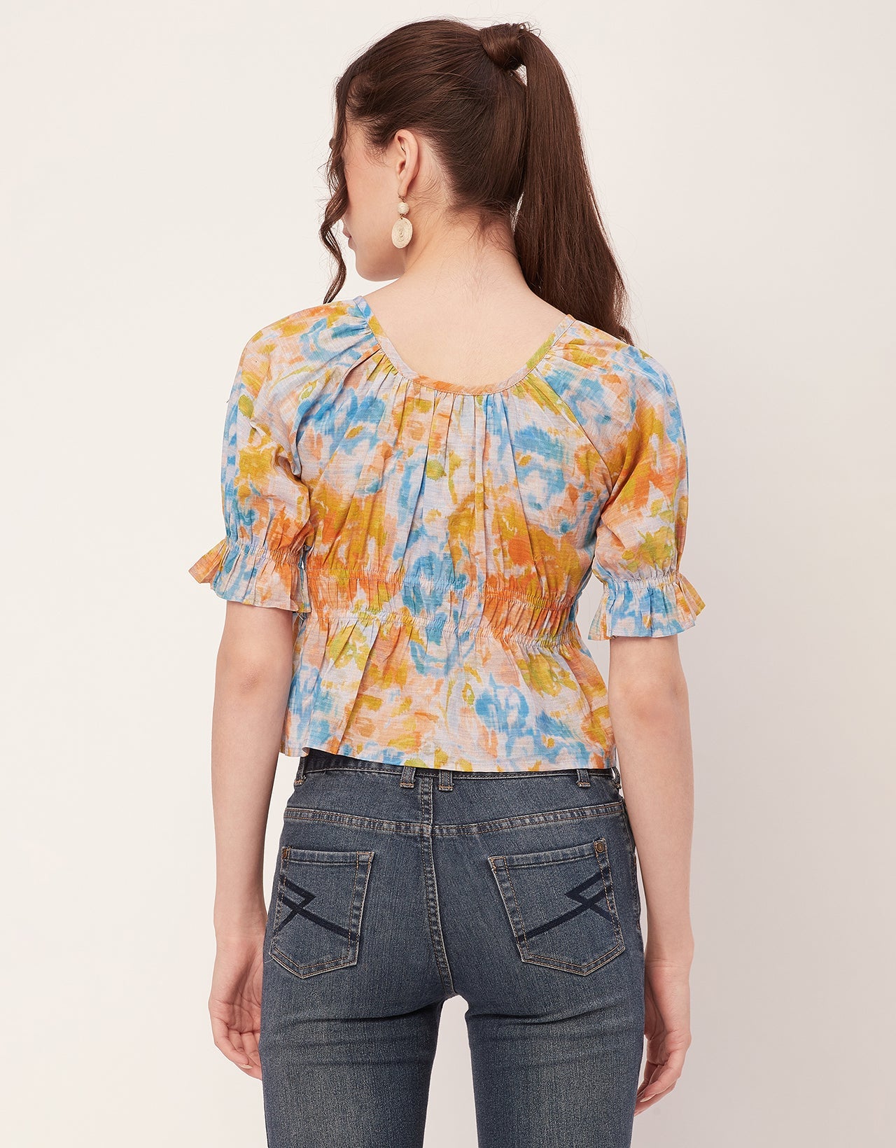 Cinched Waist Retro Top