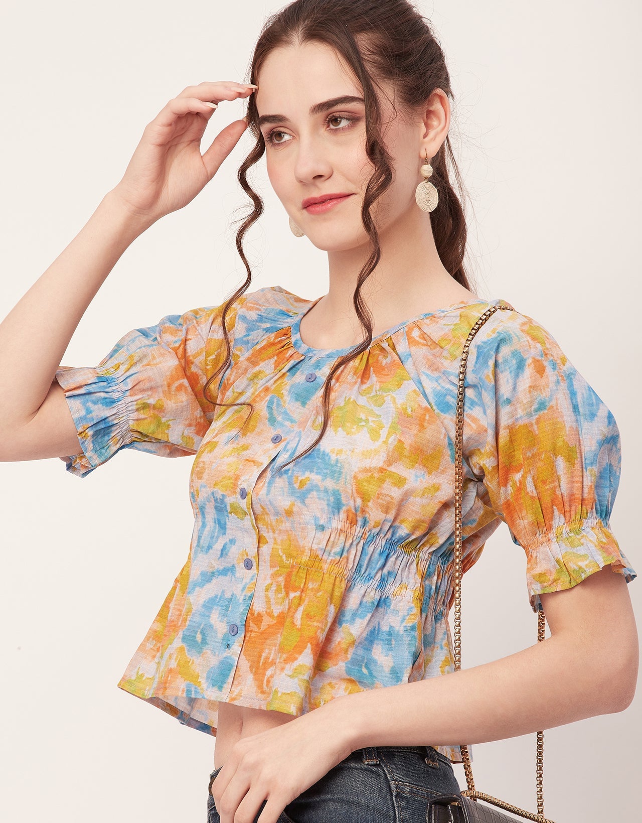 Cinched Waist Retro Top