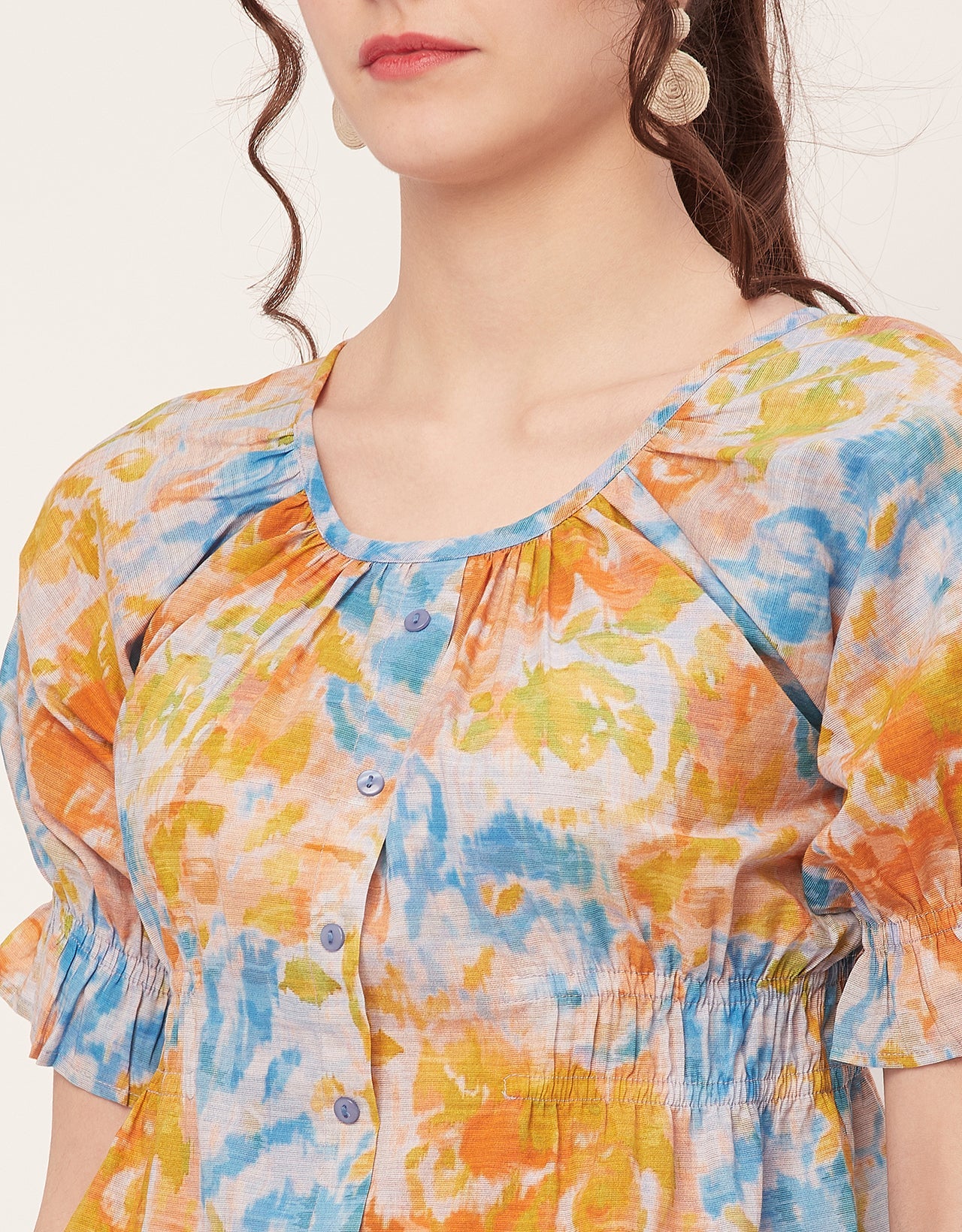 Cinched Waist Retro Top