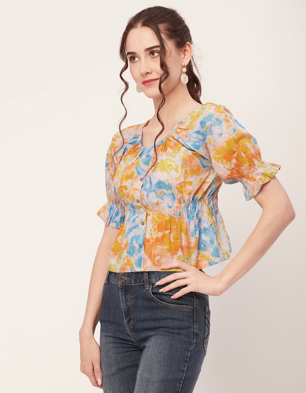 Cinched Waist Retro Top