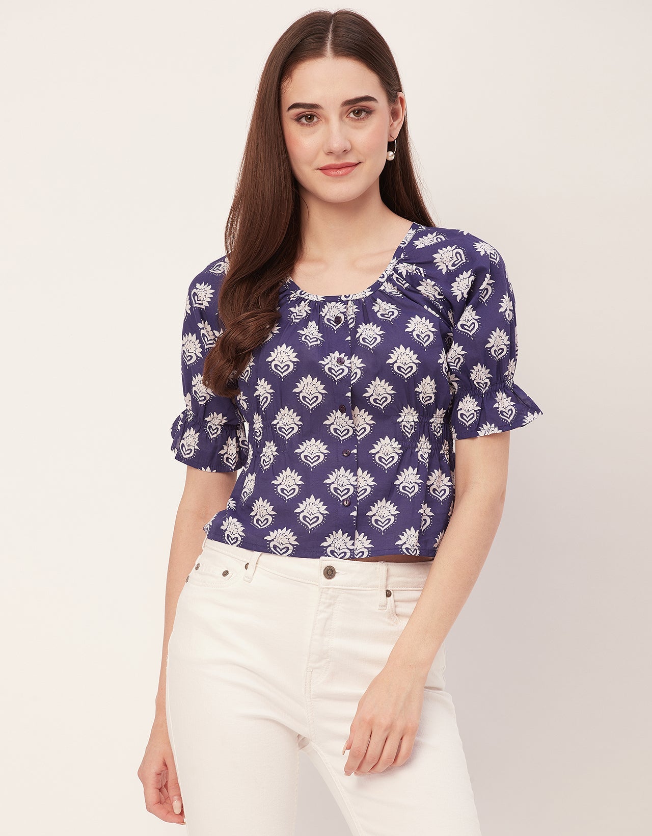 Cinched Waist Retro Top