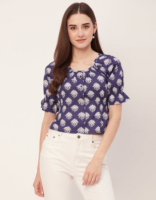 Cinched Waist Retro Top