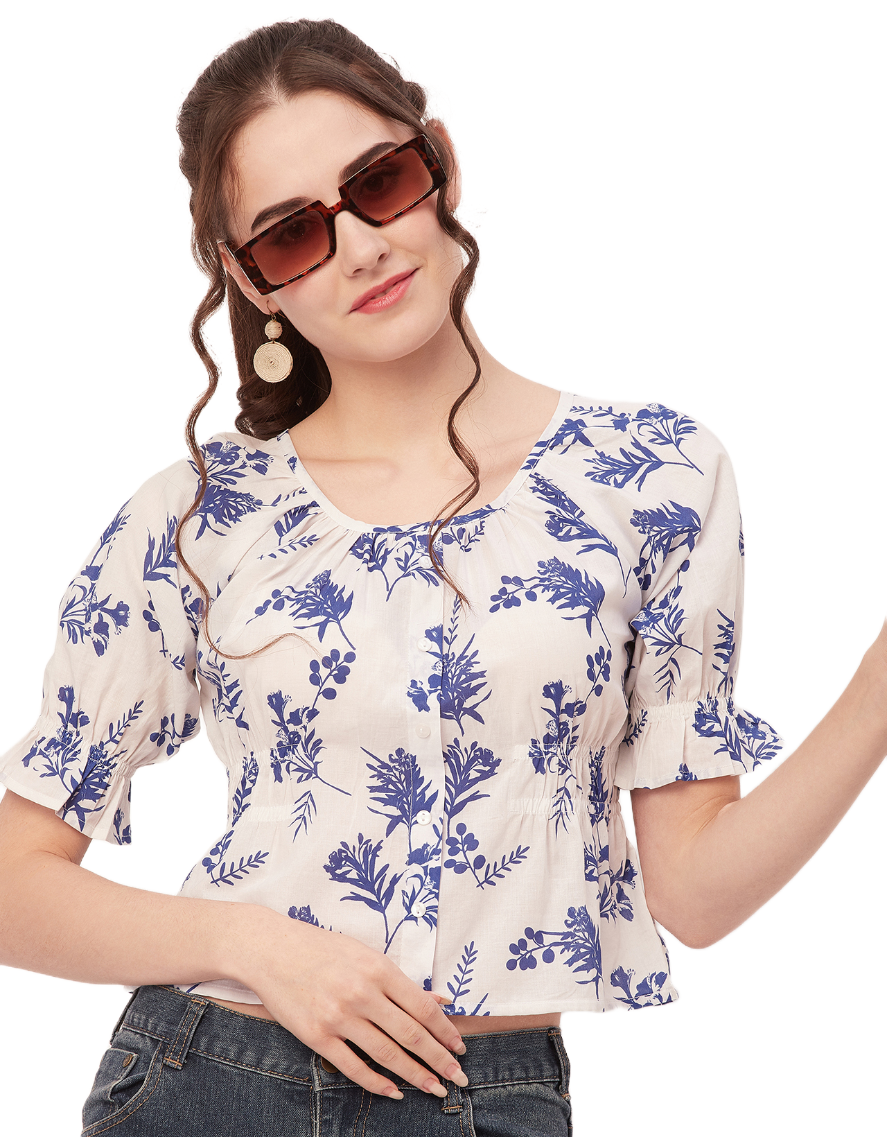 Cinched Waist Retro Top