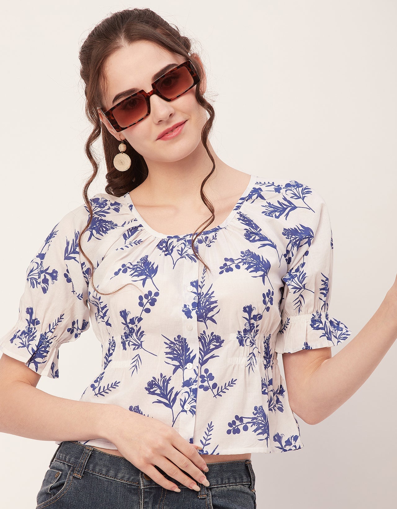 Cinched Waist Retro Top