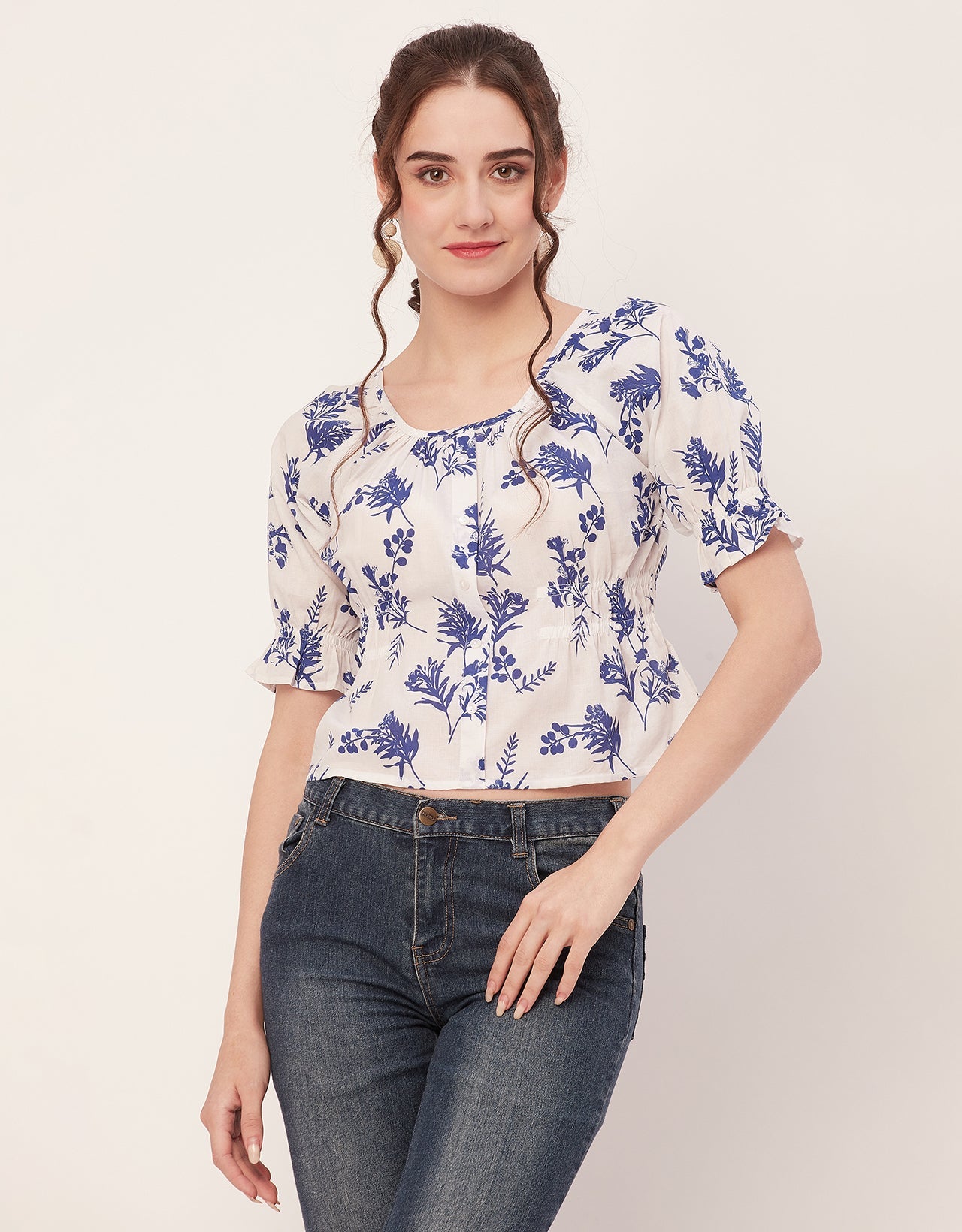 Cinched Waist Retro Top