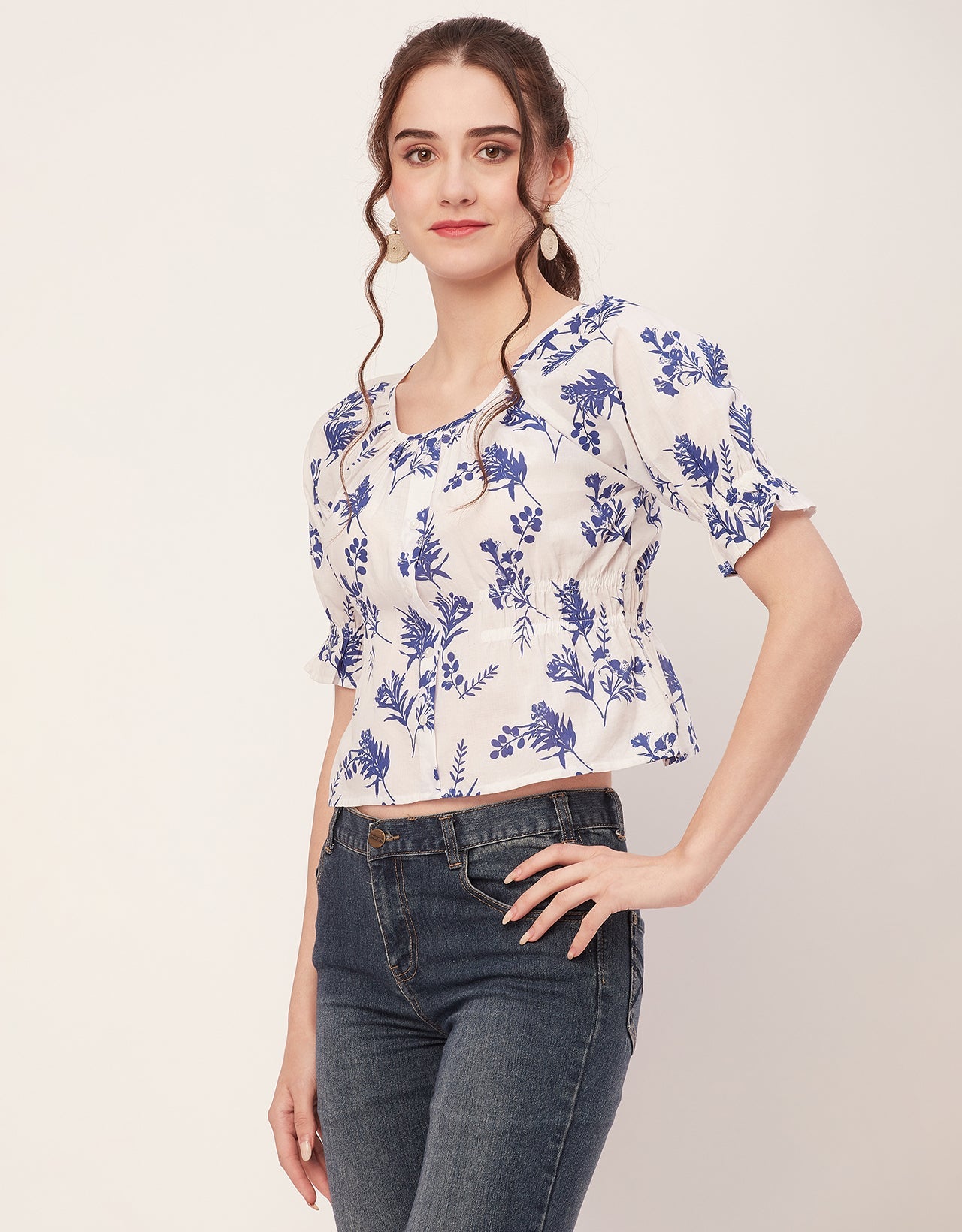 Cinched Waist Retro Top