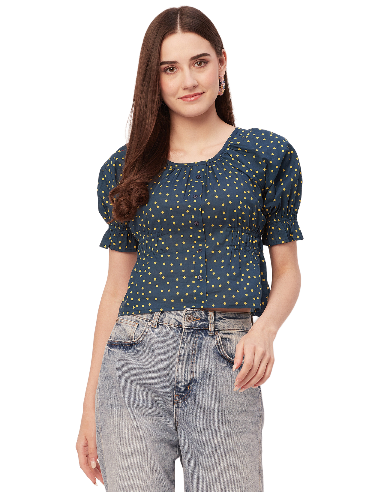 Cinched Waist Retro Top