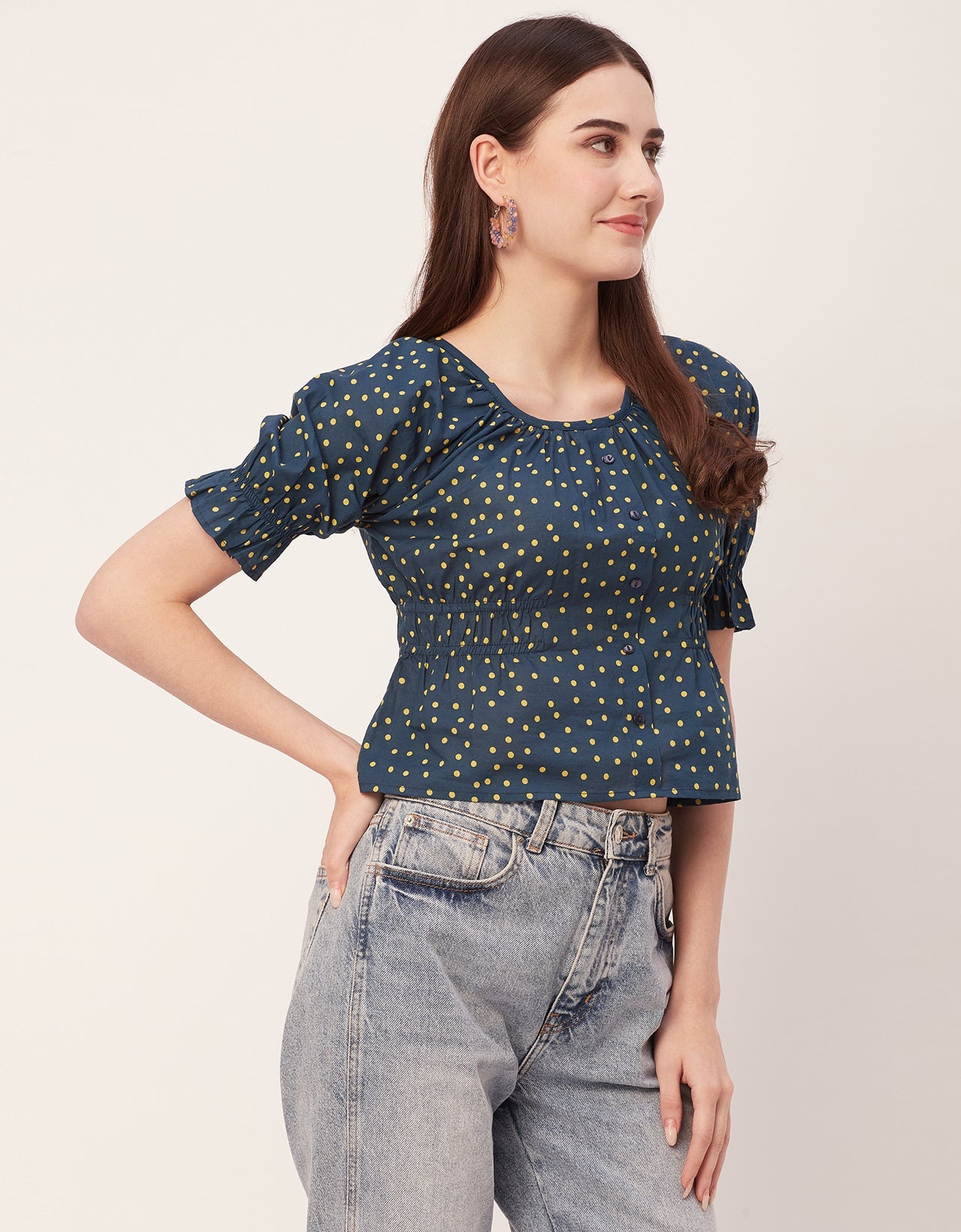 Cinched Waist Retro Top