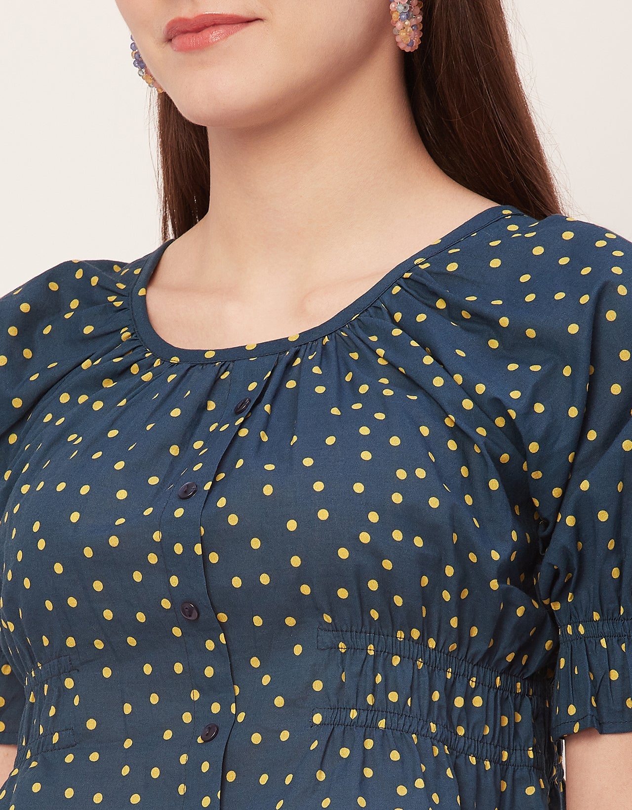 Cinched Waist Retro Top