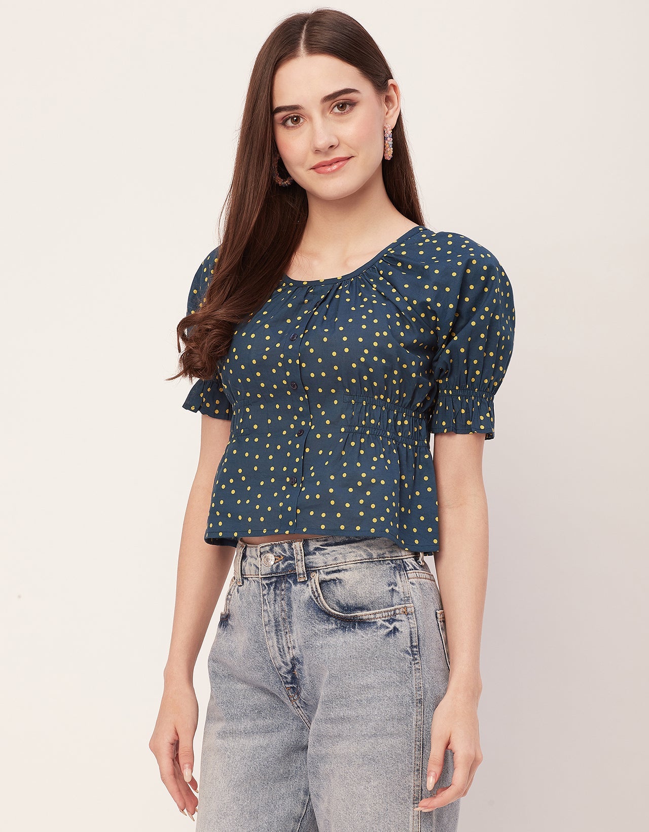 Cinched Waist Retro Top