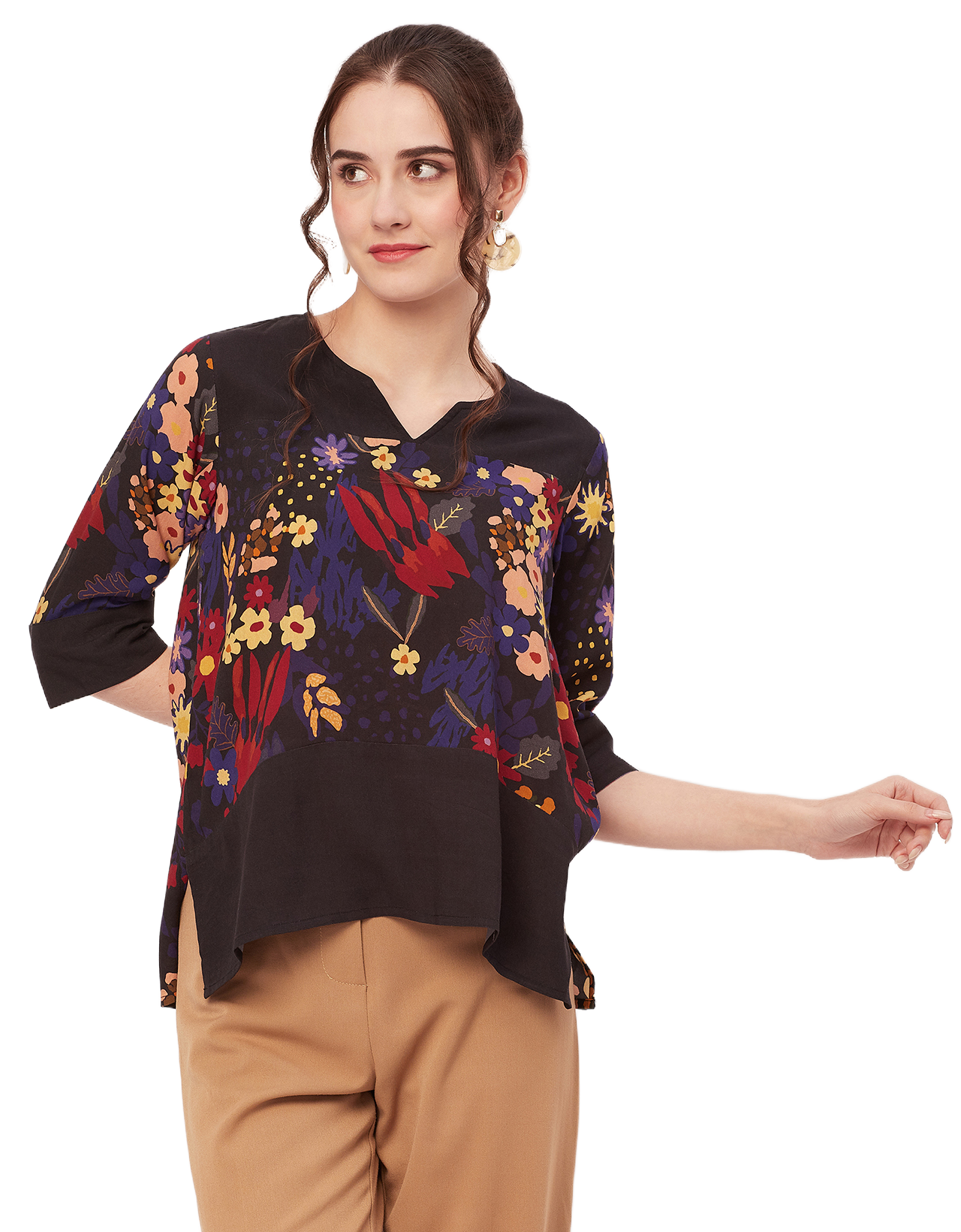 Quarter Sleeve High Low