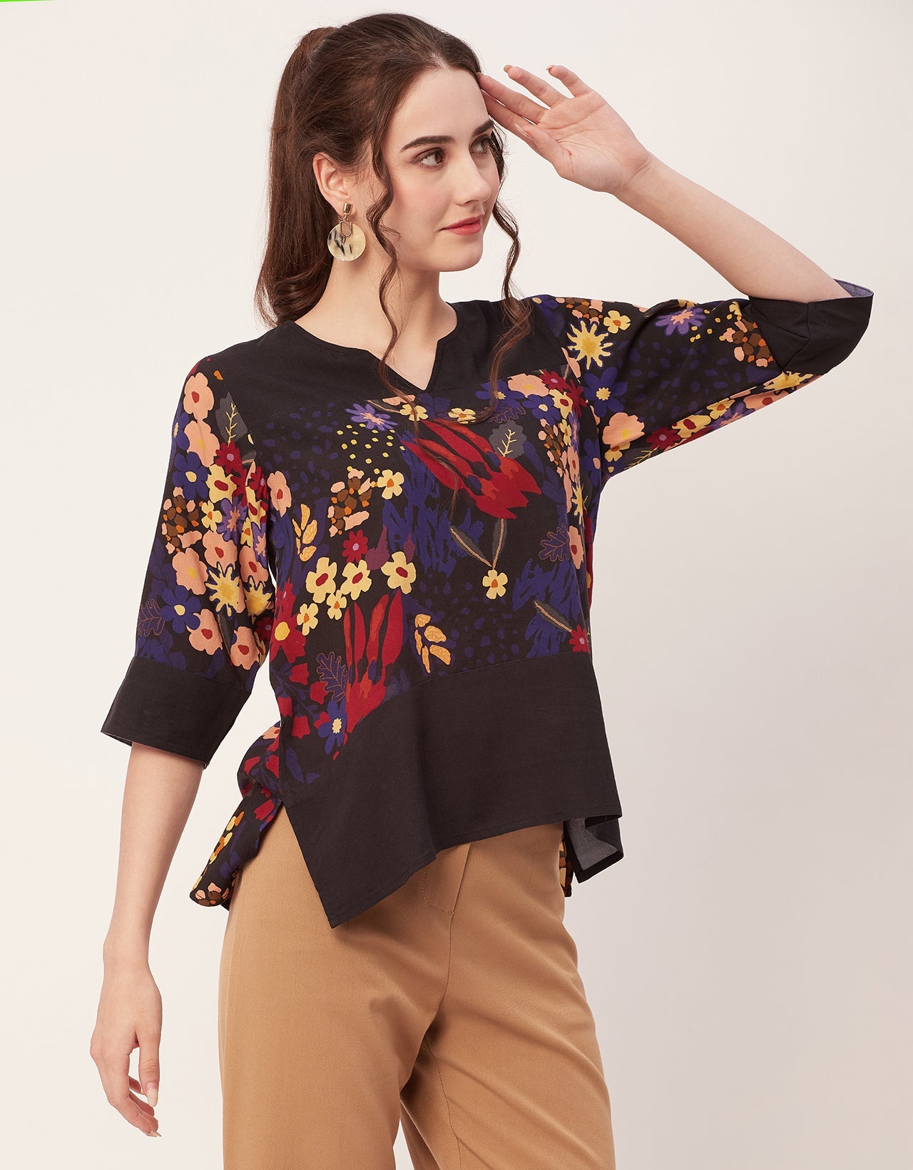 Quarter Sleeve High Low