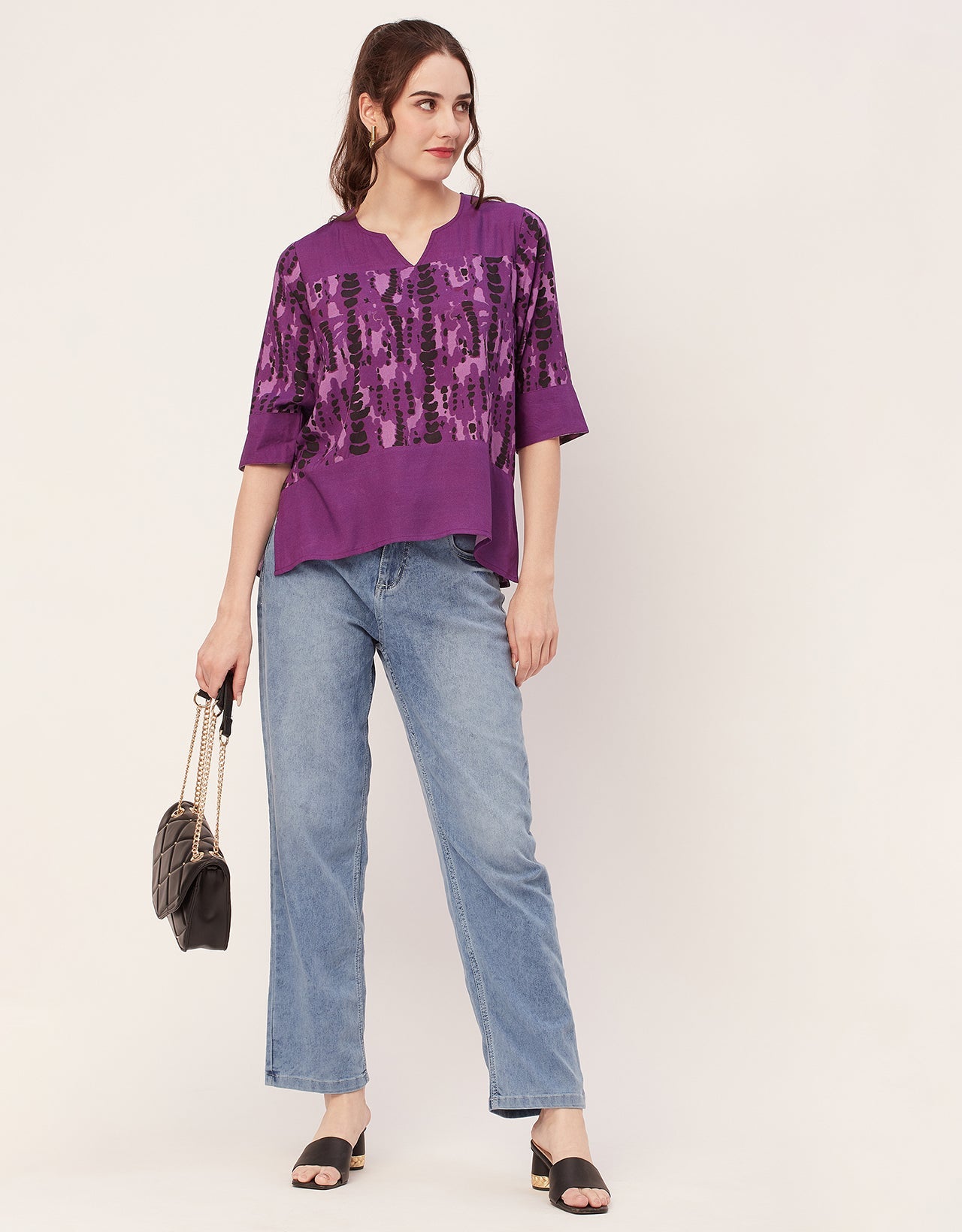 Quarter Sleeve High Low