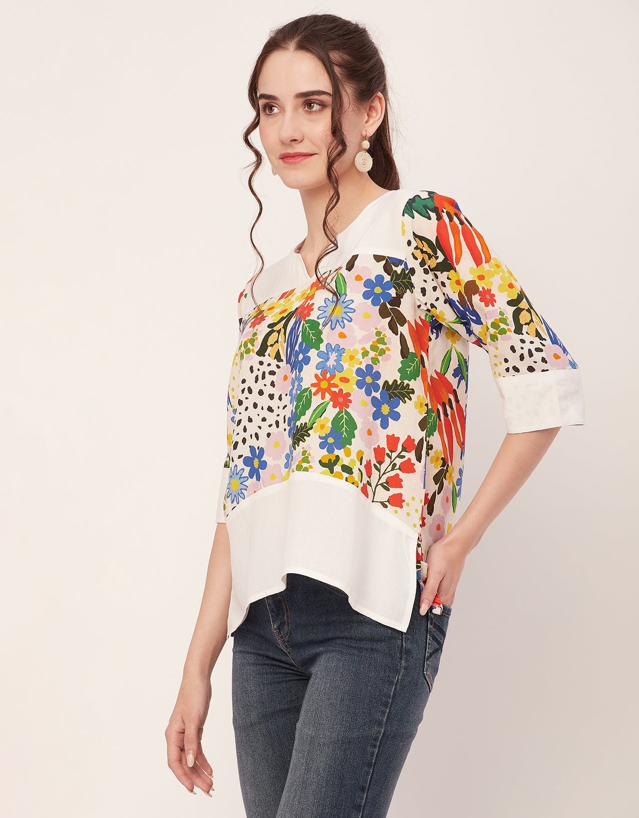 Quarter Sleeve High Low