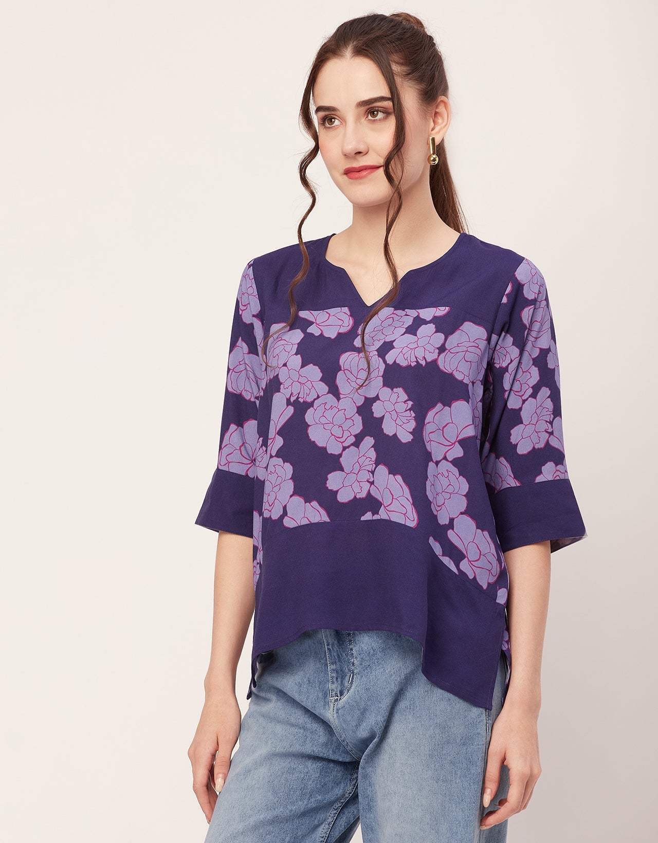 Quarter Sleeve High Low