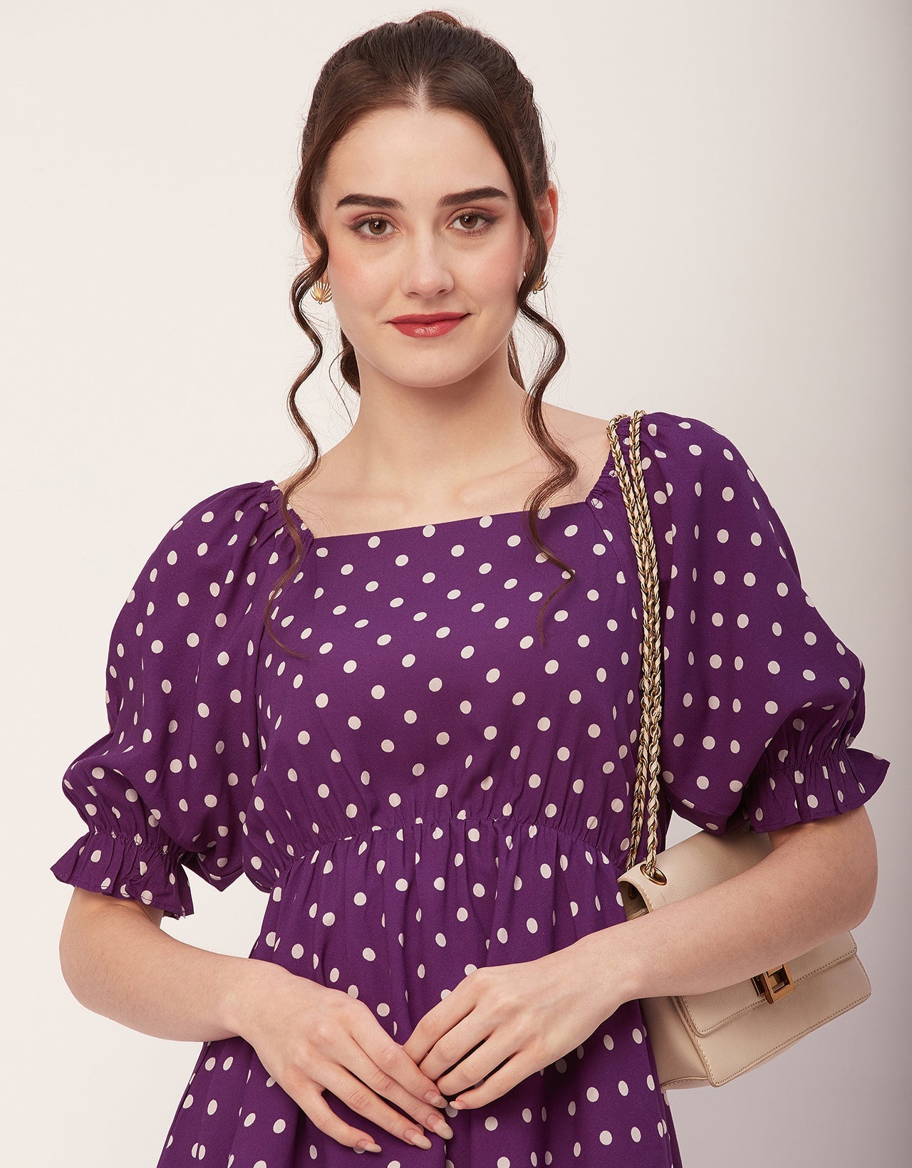 Printed Rayon Peplum Top