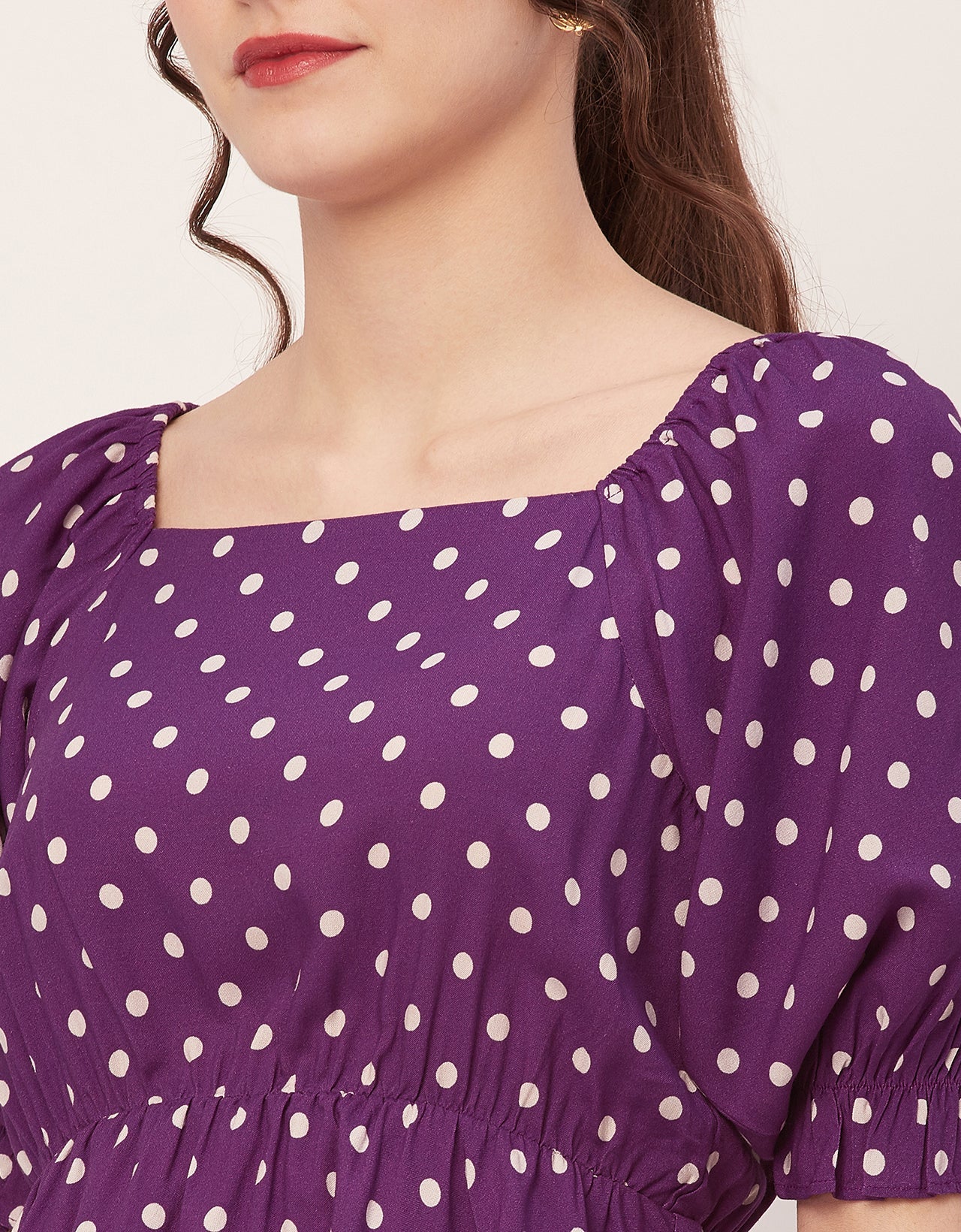 Printed Rayon Peplum Top