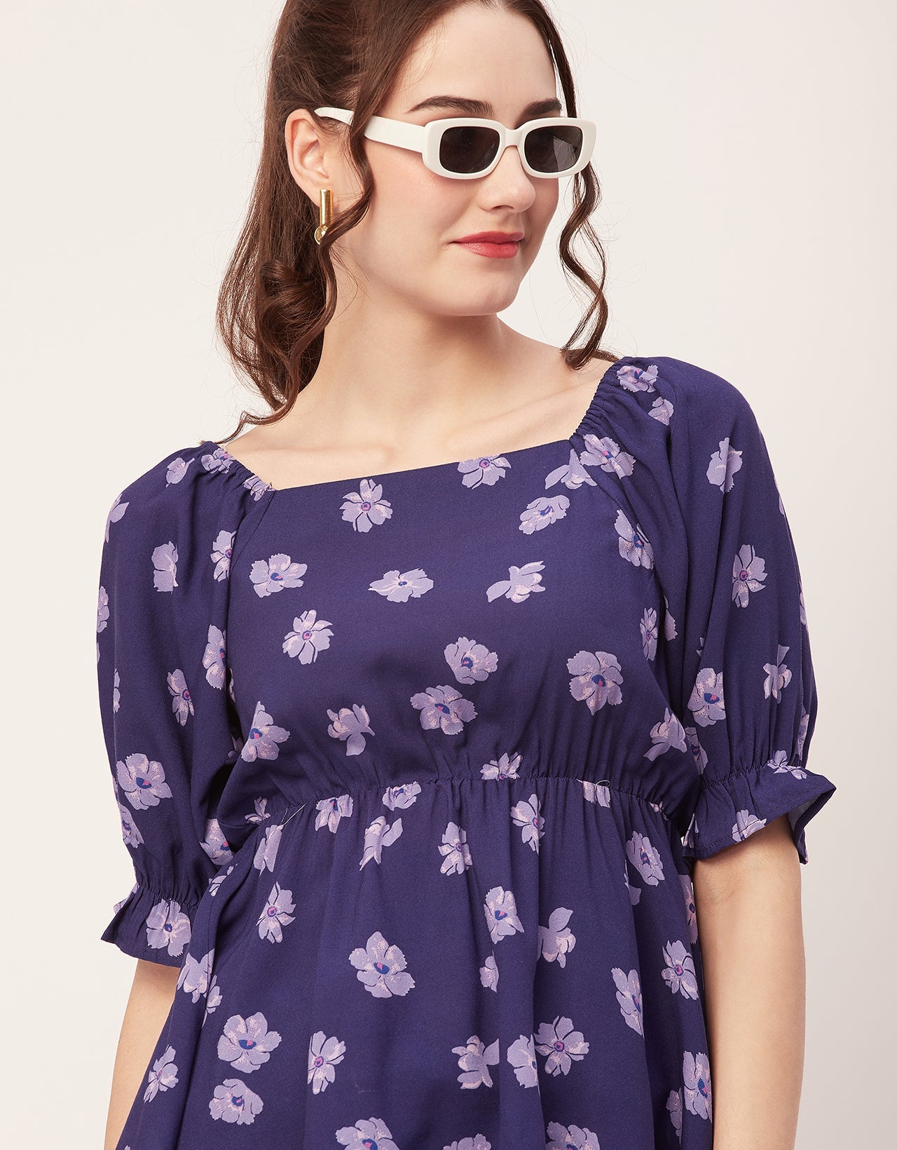 Printed Rayon Peplum Top