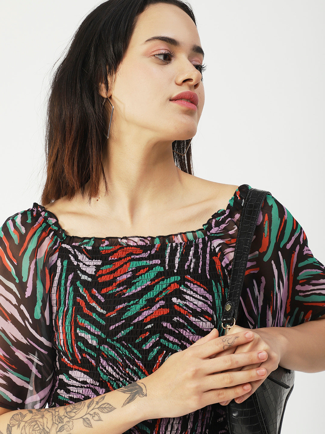 Printed Flotter Sleeve Top