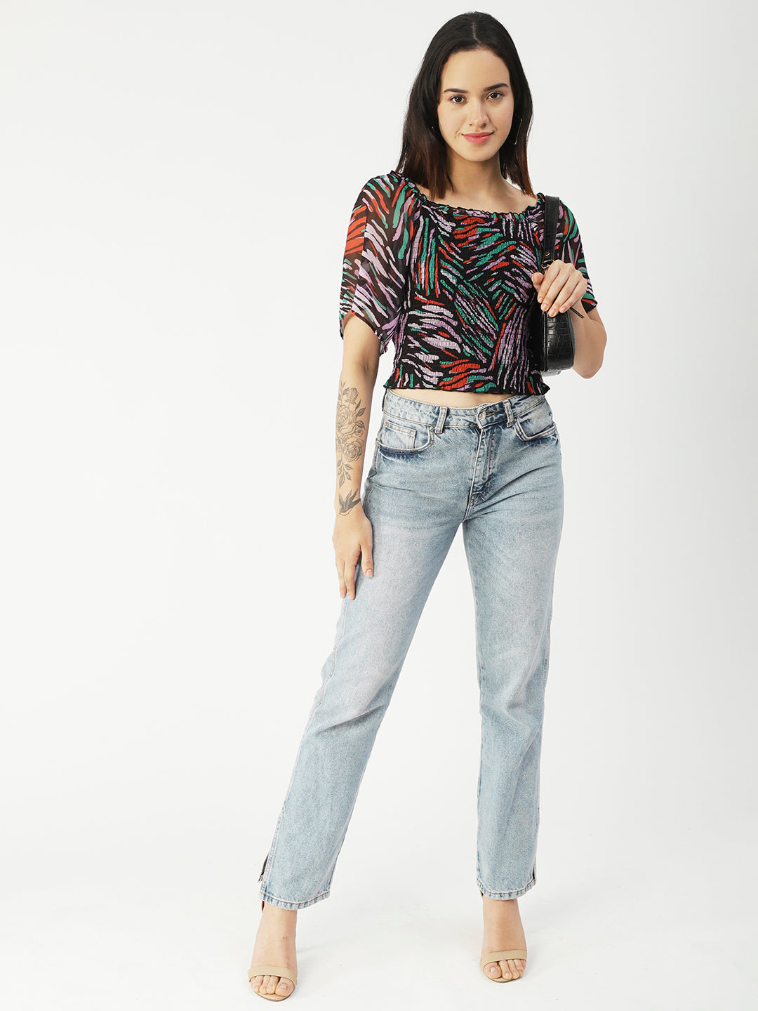 Printed Flotter Sleeve Top
