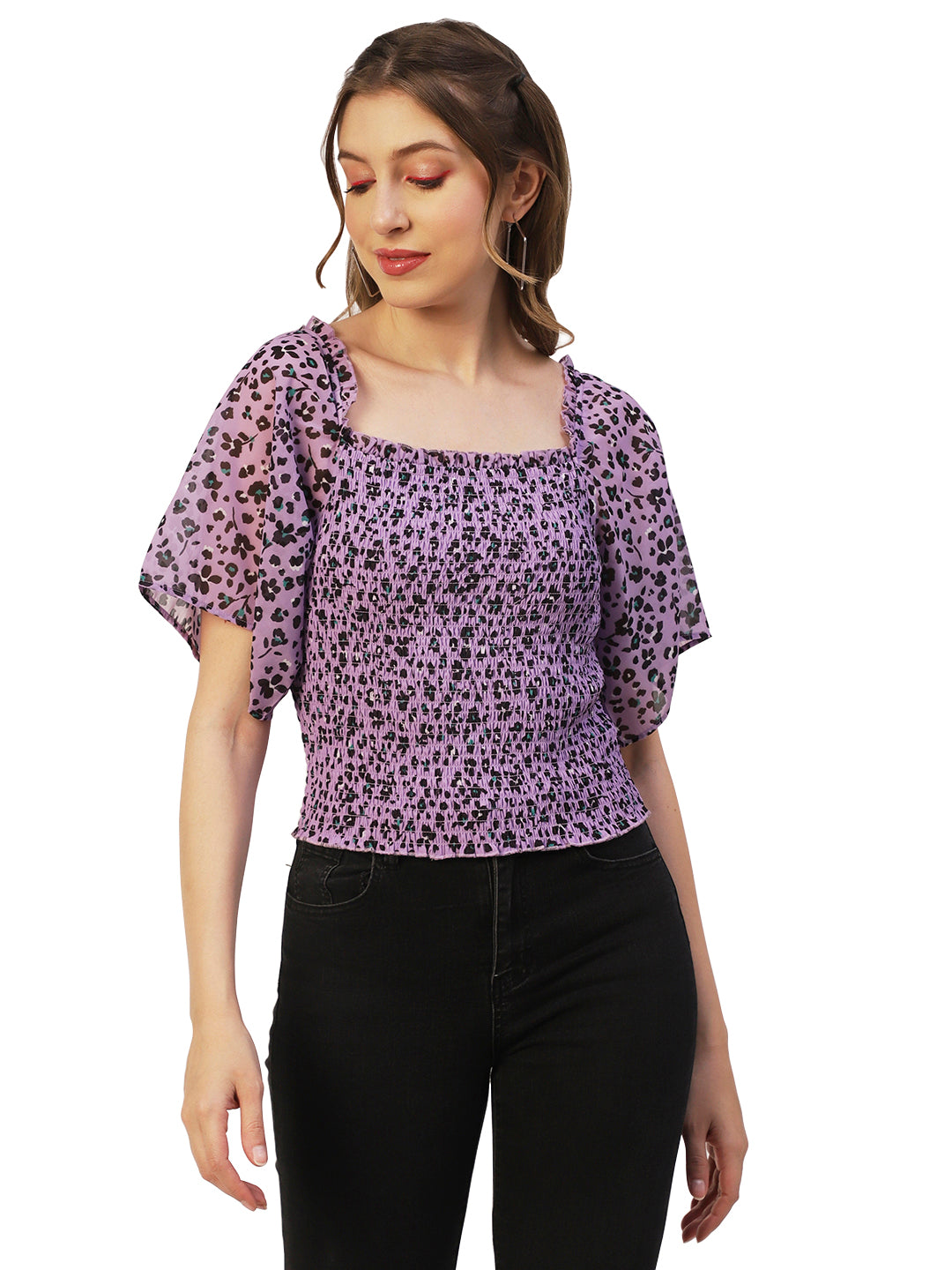 Printed Flotter Sleeve Top