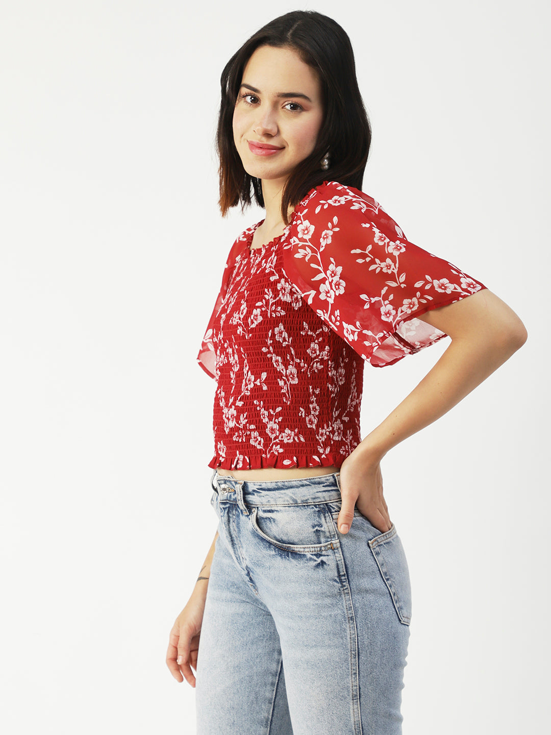 Printed Flotter Sleeve Top