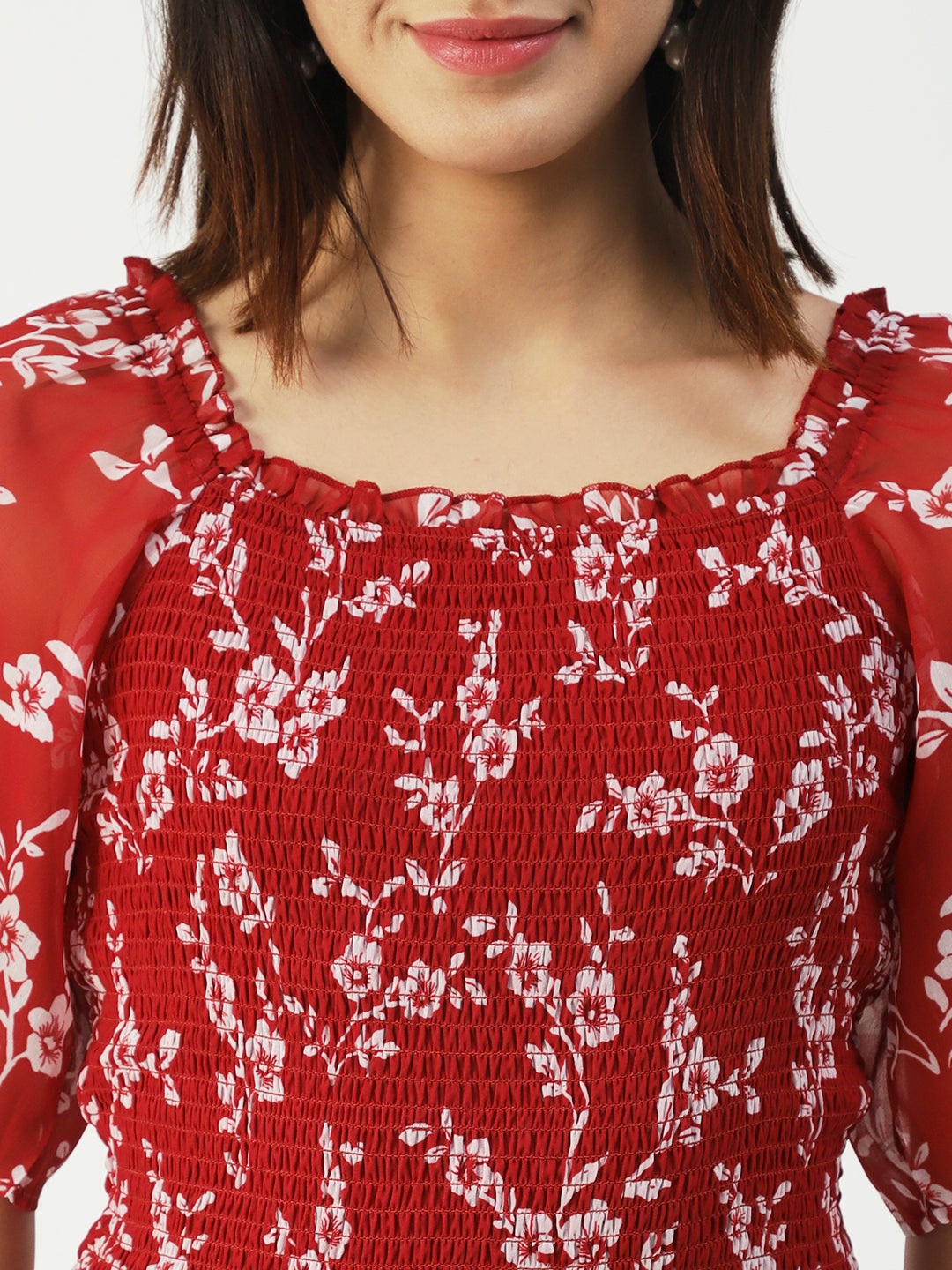 Printed Flotter Sleeve Top
