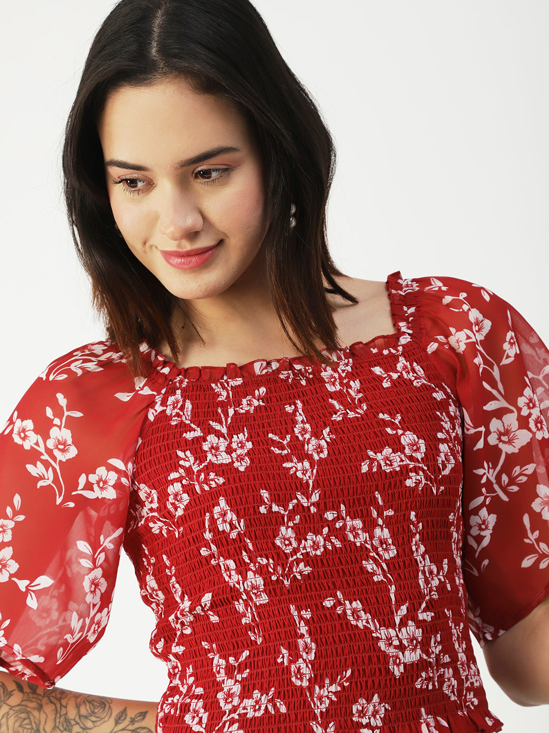 Printed Flotter Sleeve Top