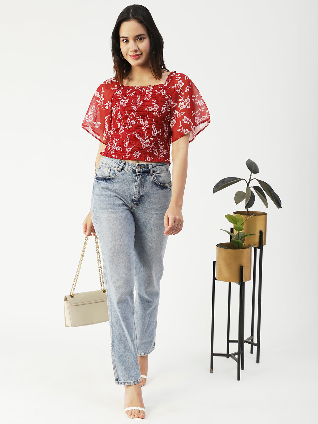 Printed Flotter Sleeve Top