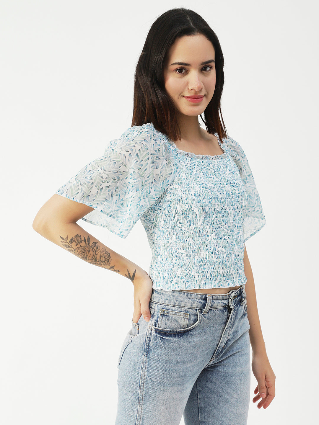 Printed Flotter Sleeve Top