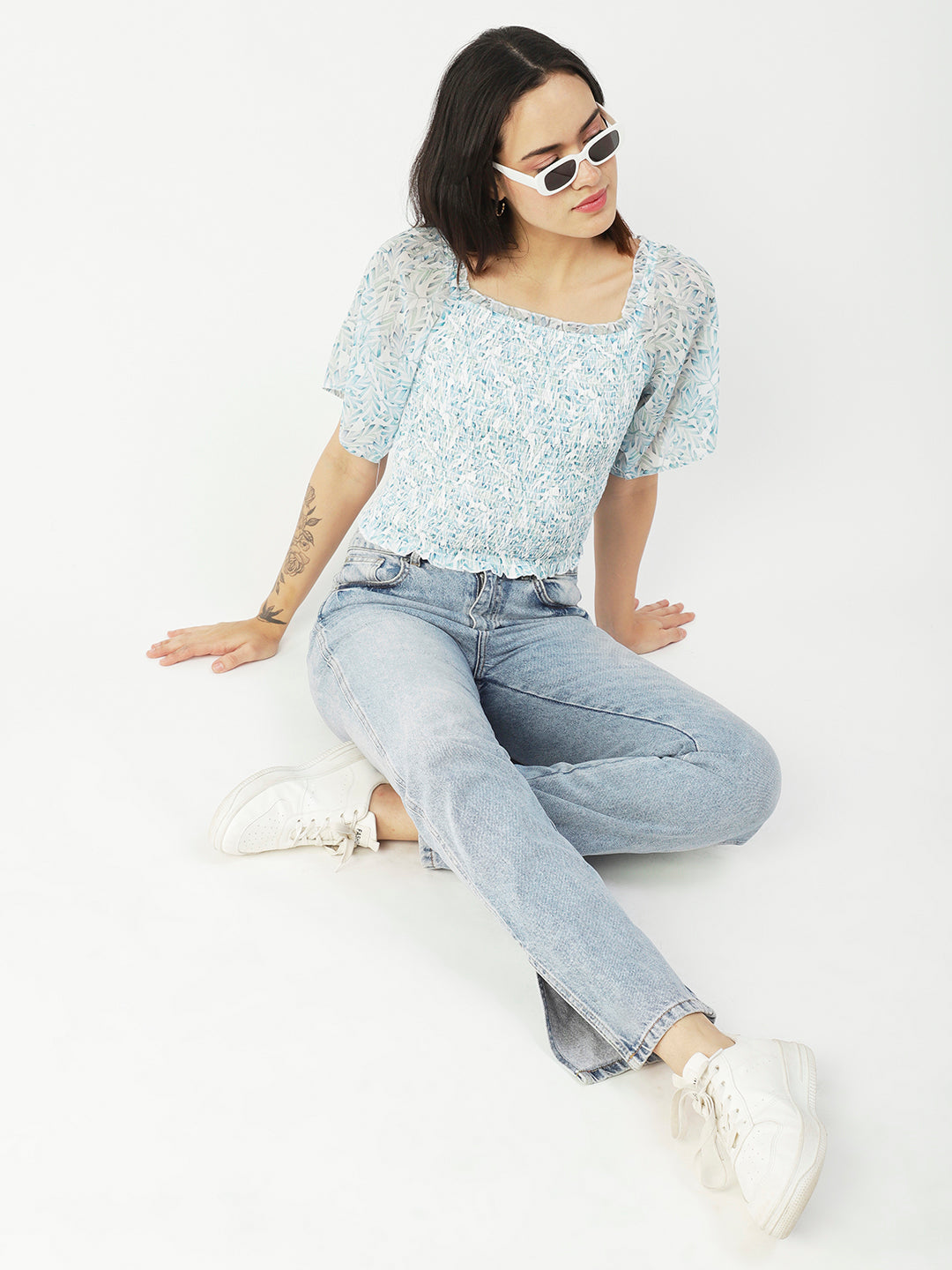 Printed Flotter Sleeve Top