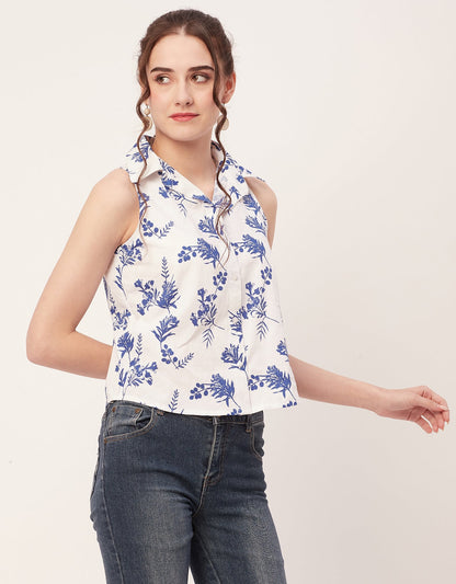 Sleeveless Cotton Shirt