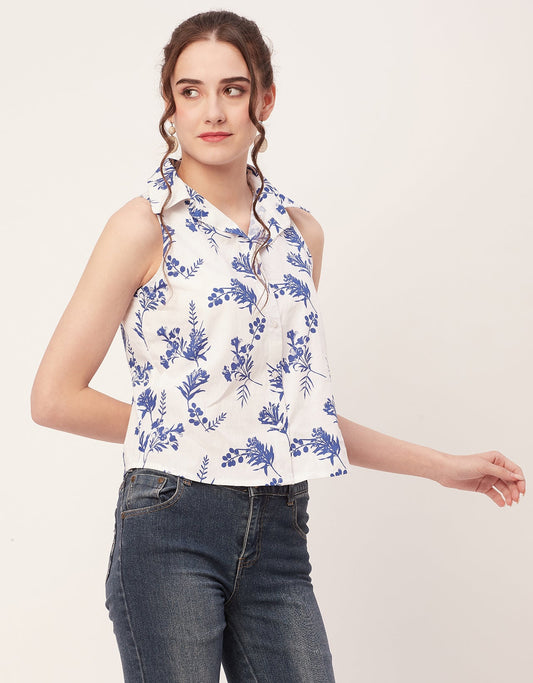 Sleeveless Cotton Shirt