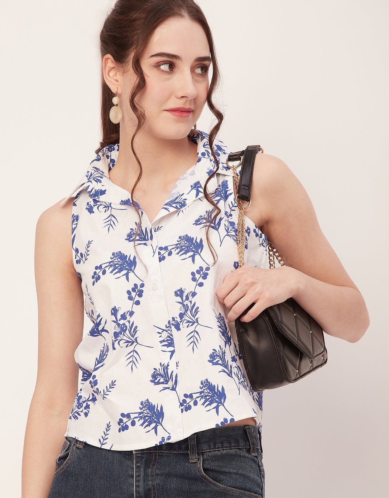 Sleeveless Cotton Shirt