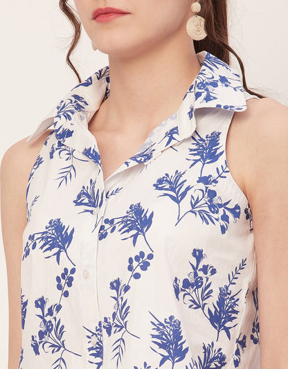 Sleeveless Cotton Shirt
