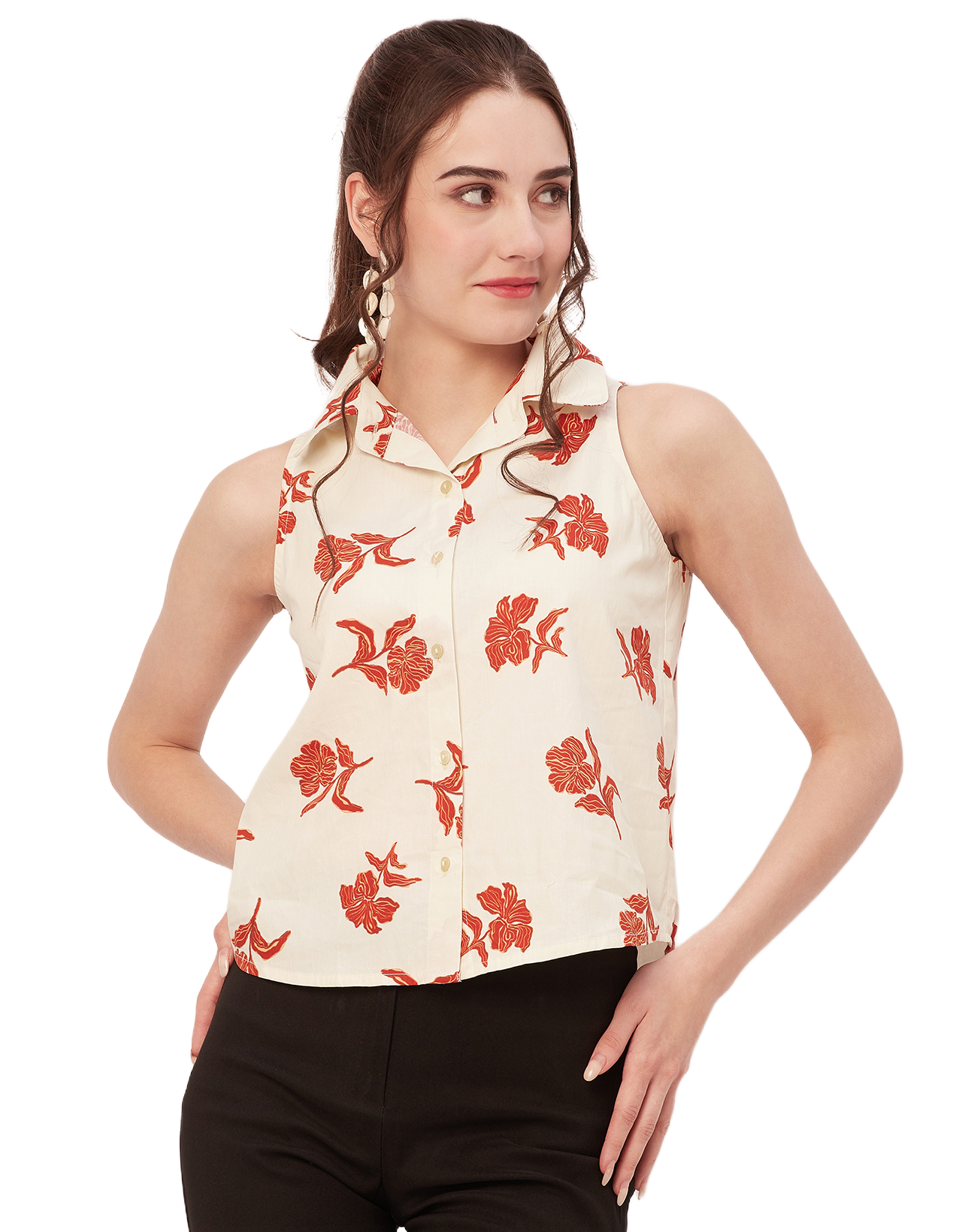 Sleeveless Cotton Shirt