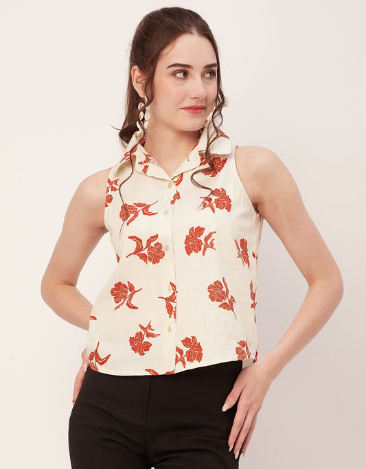 Sleeveless Cotton Shirt