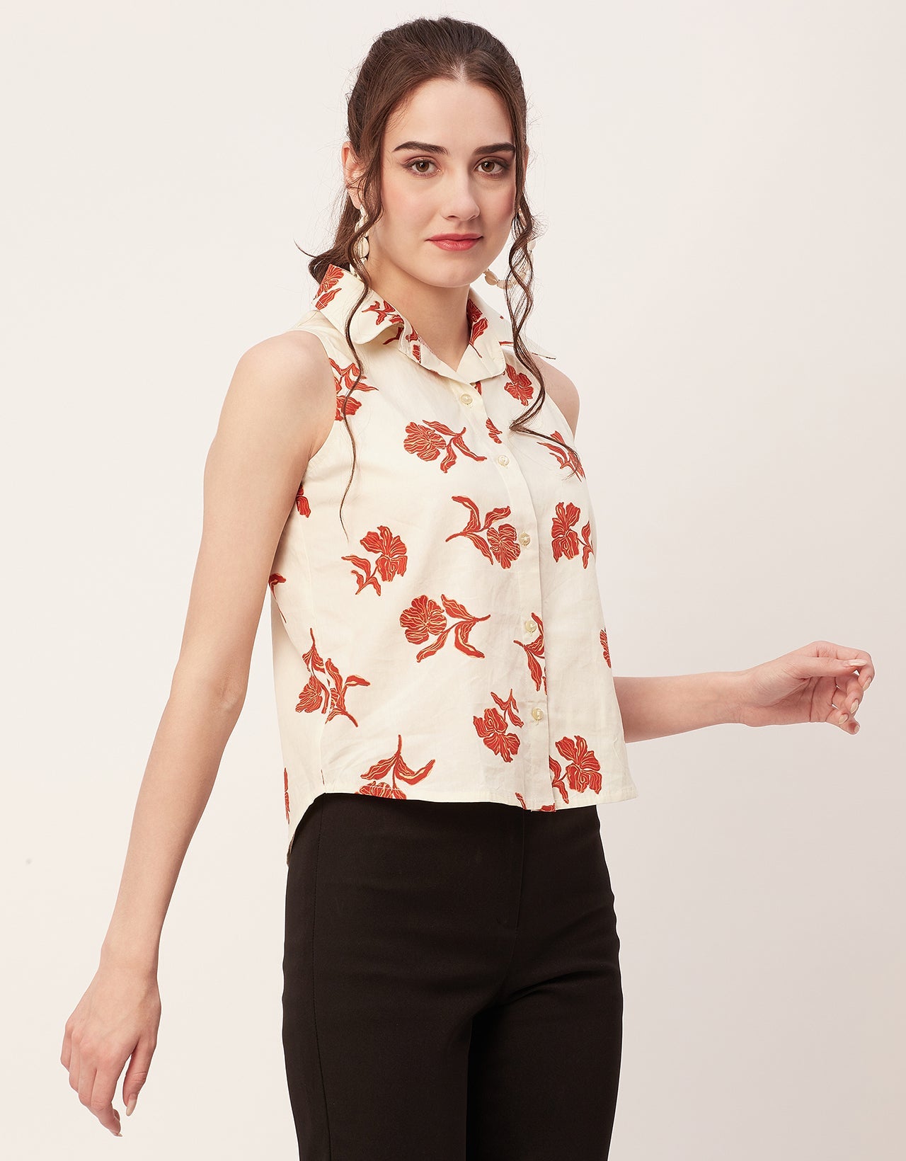 Sleeveless Cotton Shirt